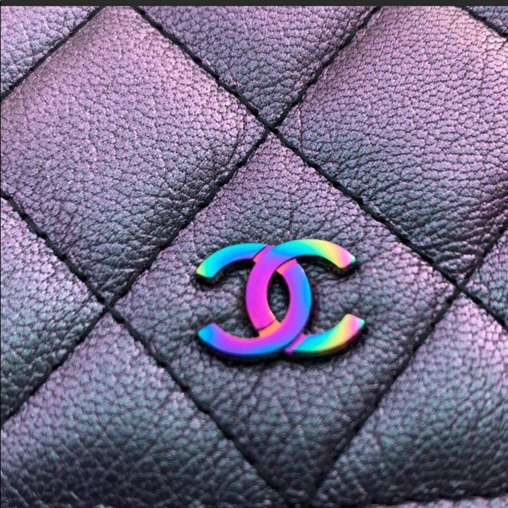 ❤️HP❤️UNICORN CHANEL MERMAID IRIDESCENT RAINBOW HARDWARE WOC -SEASON 2016 CRUISE - Picture 13 of 16